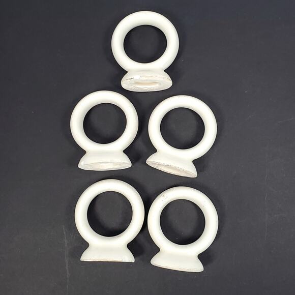 Vtg O'roark 1982 White Ceramic Napkin Ring Set Tableware Decor Retro Lot of 5 - Picture 6 of 8